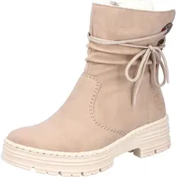 Rieker Stiefelette Kunstleder Beige 37 - Wanderschuhe mit warmem Kunstfellfutter und rutschfester Sohle für optimalen Tragekomfort. Ideal für kalte Wintertage und vielseitige Freizeitoutfits.