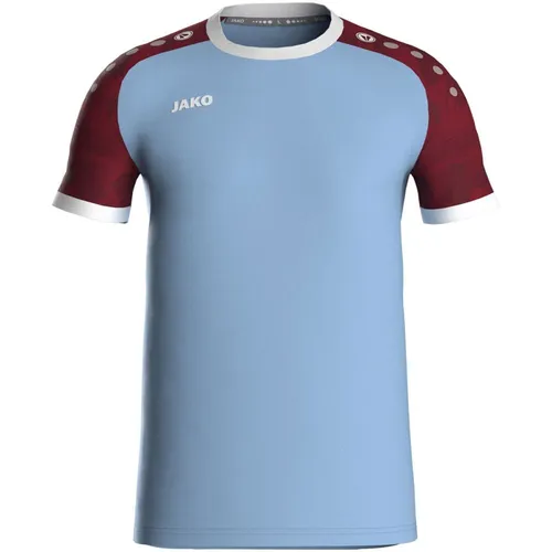 JAKO Unisex Trikot Iconic KA, Farbe:lightblue/weinrot, Größe:L