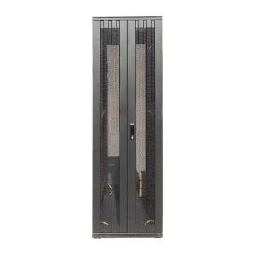 DSIT 47HE 19 Zoll Serverschrank - Schwarz, 800 kg Traglast - Robuster 47 HE Netzwerkschrank mit perforierten Doppelflügeltüren, abschließbar und optimal für Netzwerkgeräte. Inklusive Käfigmuttern und höhenverstellbaren Standfüßen.