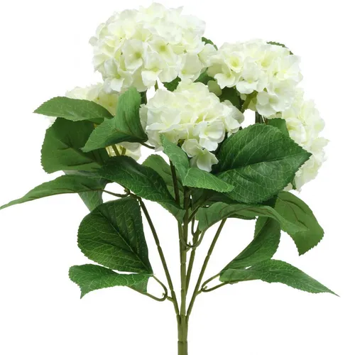 Hortensie künstlich Weiß 42cm – Seidenblumen Strauß für stilvolle Sommerdeko - Sonstige Deko mit lebensechten Blüten, ideal für eine elegante und pflegeleichte Raumgestaltung.