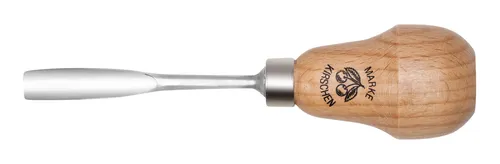 Kirschen Kerbschnitzbeitel 10 mm mit Birnenheft gekröpft mit mittlerer Höhlung - 5629010