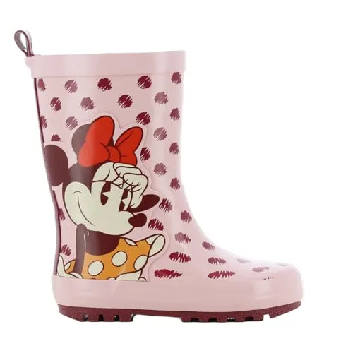 Leomil Disney Minnie Gummistiefel für Mädchen, Rosa, Größe 30