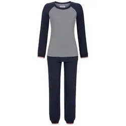 Ringella Pyjama mit Strickbündchen (2 tlg) blau 48