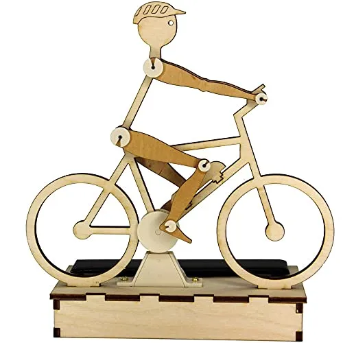 matches21 HOME & HOBBY Solar Radfahrer DIY Holz Bastelset für Kinder ab 10 Jahren Kreativset gelaserte Holzteile