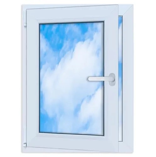 Weißes PVC-Fenster 60x80 Links, neu mit Doppelverglasung
