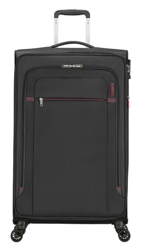 American Tourister Crosstrack - Erweiterbarer Spinner L, 79 cm, 109,5-119 L, Grau Rot, maximales Volumen und reibungsloses Reisen