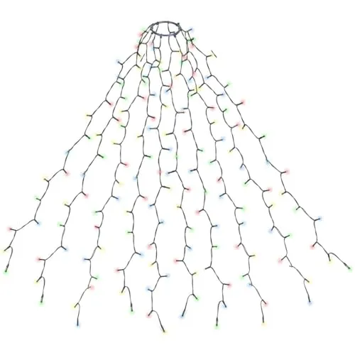 SALCAR 3m LED Weihnachtsbaumbeleuchtung mit 10 Girlanden, mehrfarbig,SALCAR