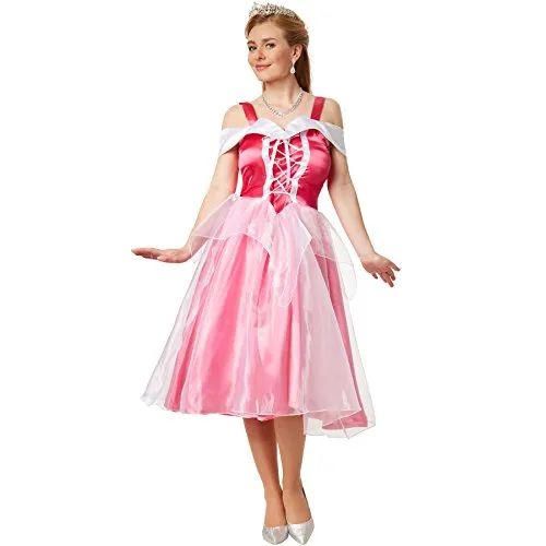 tectake® Frauenkostüm Prinzessin Aurora - Kostüm für Karneval und Mottopartys, mit eleganten Details und klassischer Schönheit – perfekt für einen königlichen Auftritt!