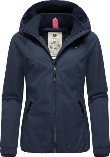 Ragwear Damen wasserdichte Übergangsjacke Dizzie Intl Navy024 - Gr. L - Funktionsjacken: Stylische, vegane Outdoorjacke mit wasserdichtem Obermaterial (Wassersäule: 4000mm) und bequemer Passform, ideal für alle Outdoor-Aktivitäten in der Übergangszeit.