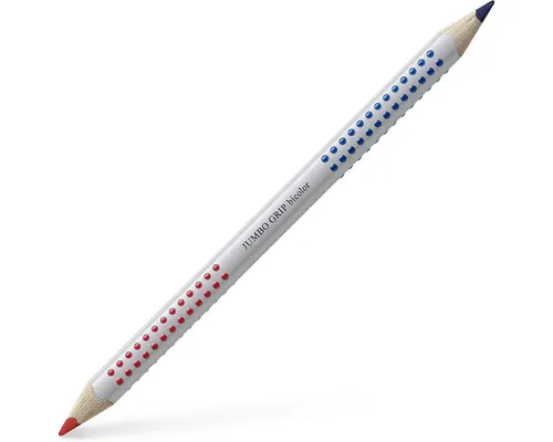 Faber-Castell 110910 - Jumbo Grip Silbentrennstift Bicolor rot und blau, ergonomische Dreikantform für sicheren Griff und bruchfeste Mine