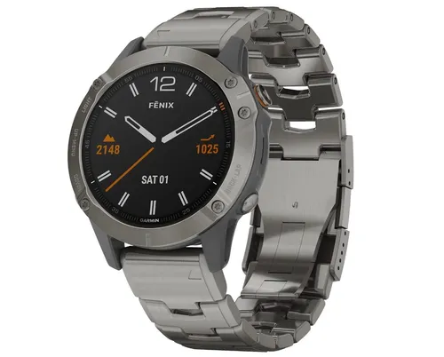 Garmin Fenix 6 Sapphire GPS-Laufuhr mit Titanarmband 47mm