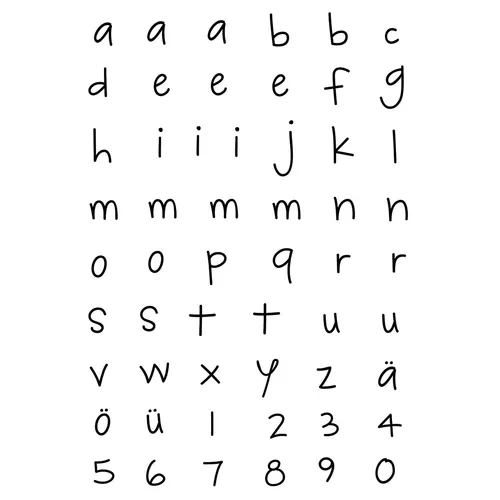Efco Stempel Clear Alphabet Kleinbuchstaben, transparent, A7/ 74 x 105 mm, 55-te
