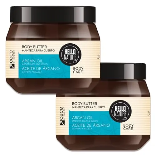 P-Beauty Naturkosmetik Body Butter mit BIO Arganöl - Körperbutter für sehr trockene Haut mit Shea Butter, Macadamiaöl & Kokosöl- vegane Pflegecreme ohne Parabene & Silikone - Körperpflege (2x250ml)