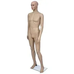 vidaXL Männliche Schaufensterpuppe – Vielseitige Mannequin Figur - Schneiderpuppen aus umweltfreundlichem PE, ideal zur Präsentation von Kleidung, Schmuck und Accessoires. 360° drehbare Arme und Kopf bieten flexible Ausstellungsmöglichkeiten.