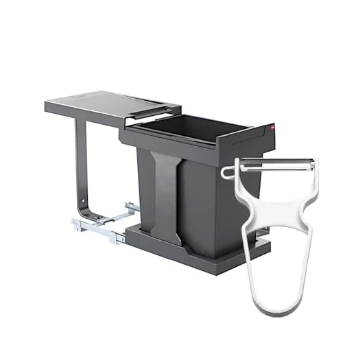 Hailo Abfallsammler 20L - Einbau-Mülleimer mit automatischer Türanbindung - Haushaltszubehör mit Öffnungsautomatik für komfortable Nutzung und Vollauszug – ideal für Schränke ab 40 cm Breite.