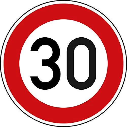 Zulässige Höchstgeschwindigkeit 30 kmh 274-30 - Original Verkehrsschild StVO - Schilder & Tafeln: Original Verkehrsschild nach StVO mit RAL Gütezeichen, Ø 420mm aus robustem Alu, sorgt für optimale Sichtbarkeit und Sicherheit im Straßenverkehr.