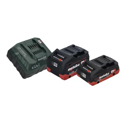 Metabo Basis Set 1x LiHD Akku 4,0 Ah 18 V CAS - Zubehör für Elektrowerkzeug mit 2 leistungsstarken LiHD Akkus und schnellem Ladegerät ASC 55 für optimale Leistung und lange Einsatzzeiten.
