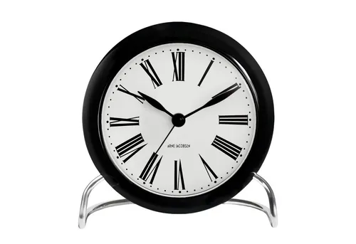 Arne Jacobsen Roman Tischuhr Ø11 cm - Zeitloses Design - Tischuhren mit minimalistischem Stil, perfekt für jedes Zuhause. Diese elegante Uhr in Weiß und Schwarz ist ein echter Blickfang, ideal für modernes Wohnen.