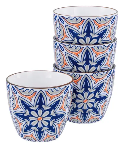 CreaTable Aladin Becher Set 4-tlg (Rot) - Thermobehälter für heiße Getränke, aus robustem Steinzeug, mikrowellen- und spülmaschinengeeignet, ideal für den täglichen Gebrauch.