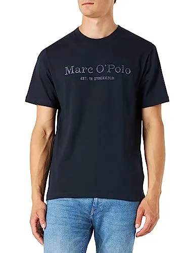 Marc O'Polo Herren T-Shirt B21222051230, Blau New, S EU - T-Shirts für Herren, aus 100% nachhaltiger Baumwolle, hochwertiger Jersey-Stoff und stilvolles Design für jeden Anlass.