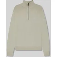 BOSS Orange Regular Fit Troyer aus Baumwoll-Kaschmir-Mix Modell 'KANOBIX_S' in Sand, Größe M