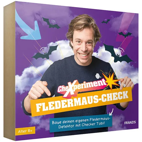 Franzis CheXperiment Fledermaus-Check | Spiel für Kinder - Spannendes Lernspiel für Kinder ab 2025, fördert spielerisch Wissen über Fledermäuse und ihre Lebensweise.