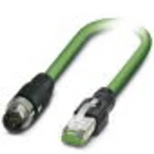 Phoenix Contact 1407499 Sensor-Aktor-Anschlussleitung 1.00m - Steckverbinder Zubehör, 4-polige geschirmte Anschlussleitung mit M12 SPEEDCON und RJ45 Stecker, ideal für industrielle Anwendungen mit hoher Datenübertragungsrate.