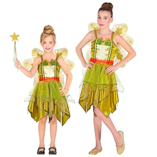 W WIDMANN MILANO Party Fashion - Kinderkostüm Waldfee - Kostüm für Kinder, inklusive Kleid und Flügel, perfekt für Karneval oder Fasching, Größe 140 für 8-10 Jahre, zauberhafte Verkleidung für kleine Feen.