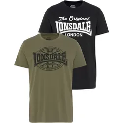 Lonsdale T-Shirt Doppelpack (2-tlg.) - Rundhalsshirts im sportlichen Stil, aus 60% Baumwolle und 40% Polyester, ideal für Freizeit und Sport, praktischer Doppelpack für mehr Auswahl.