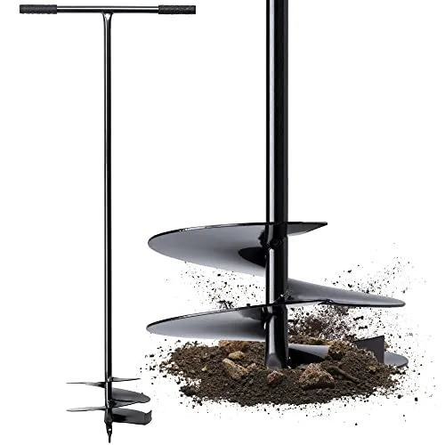 KADAX Handerdbohrer 250 mm - Handerdbohrer aus Metall für Gartenarbeiten, ideal zum Bohren von Löchern für Pflanzen und Zaunpfähle, effektives und stromloses Werkzeug mit exzellenter Widerstandsfähigkeit.