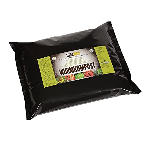 Natursache Wurmhumus - Biodünger 3 Liter I Wurmkompost ist der beste Pflanzendünger Langzeitdünger Gemüsedünger Grünpflanzendünger Palmendünger I Wurmerde Dünger ist ein Universaldünger I auch als Blumendünger & Flüssigdünger anwendbar