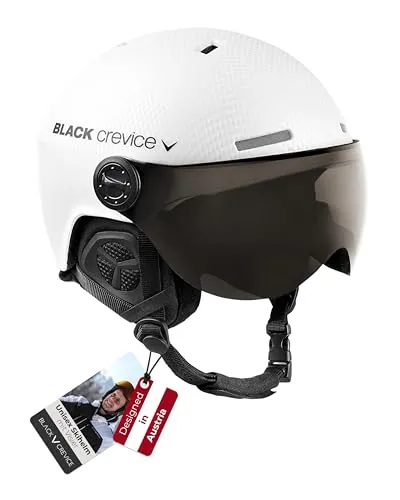 Black Crevice Skihelm Gstaad mit Visier, weiß Carbon, Gr. M/L