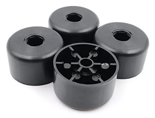 Design61 4er Set Kunststoff Möbelgleiter Möbelfuß Sofa Sessel mit Innensechskant Ø 50 x H 30 mm schwarz