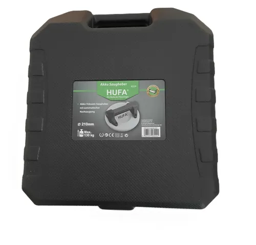 Hufa Fliesenleger Akku Vakuumheber Ø 210mm - Akku Vakuumheber mit digitaler LED Anzeige, automatischem Nachpumpen und 130 kg Tragkraft. Ideal für Fliesenleger, kompakt und zuverlässig im Transportkoffer.