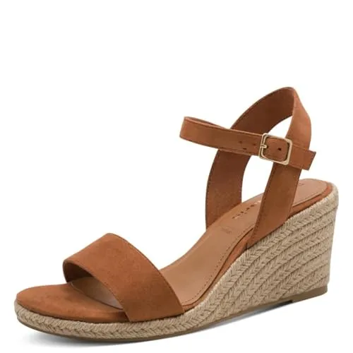 Tamaris Keilsandalette - Modischer Sommerschuh mit Keilabsatz - Wanderschuhe mit verstellbarem Riemchen und gepolsterter Innensohle für hohen Tragekomfort, ideal für warme Tage.