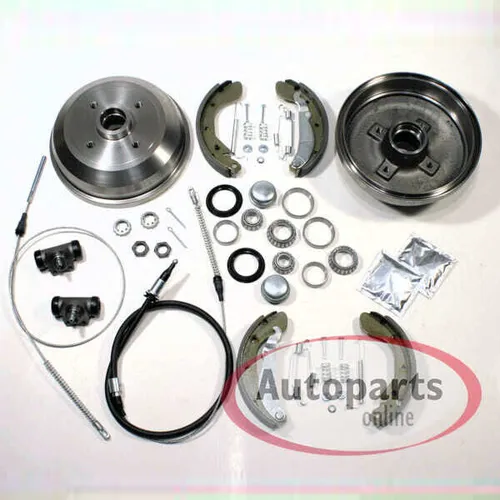 Bremstrommel Ø 180 mm Backen Radlager Handbremsseile hinten für VW Golf I Cabrio