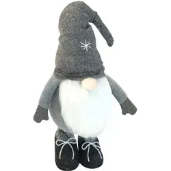 Dekofigur Weihnacht Wichtel grau mit Teleskopbeinen hˆhenverstellbar