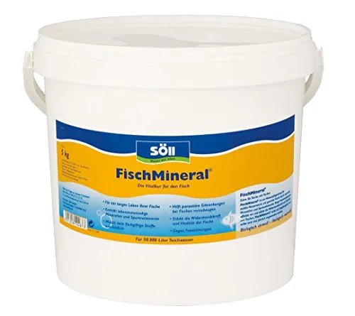 SÖLL FischMineral 5 kg - Hochwertiger Härtegradregulierer für Teiche - Wasserpflege & Algenmittel: Ideal für Teiche bis 50.000 Liter, reguliert den Härtegrad und sorgt für gesundes Wasser für Ihre Koi-Fische.