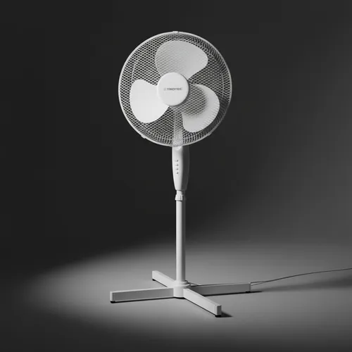 TROTEC Höhenverstellbarer Sockelventilator TVE 16 - Ventilatoren für angenehme Luftzirkulation, mit Zeitschaltuhr und oszillierendem Betrieb für optimale Kühlung im Raum.