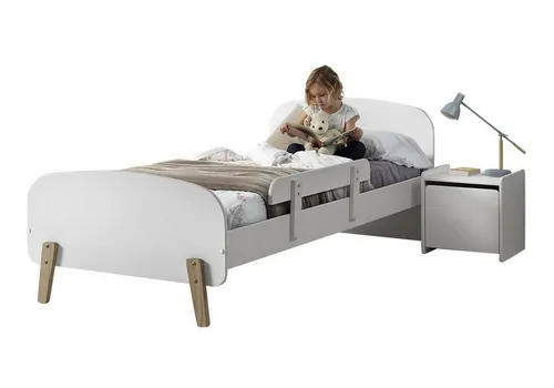 aufm Kessel Jugendzimmer-Set Karilynn 2 Bett mit Nachtkommode in Weiß - Stylisches Kinderzimmer-Set mit Bett (90 x 200 cm) und Nachtkommode. Aus hochwertigem MDF mit stabiler Konstruktion. Inklusive Absturzschutz für mehr Sicherheit. Ideal für kreative Kinderzimmergestaltung.