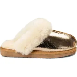 Shepherd Hausschuhe Leder goldfarben 39 EU - Bequeme Hausschuhe aus hochwertigem Leder in elegantem Gold, ideal für entspannte Tage zu Hause.