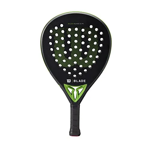 Wilson Padel-Schläger Blade Elite v2 - Hochwertiger Carbon-Glasfaser-Komposit - Tennisschläger für fortgeschrittene SpielerInnen, bietet hervorragende Dämpfung und Stabilität durch leichtes Material und innovative Sharp Hole-Technologie für mehr Power und Spin.