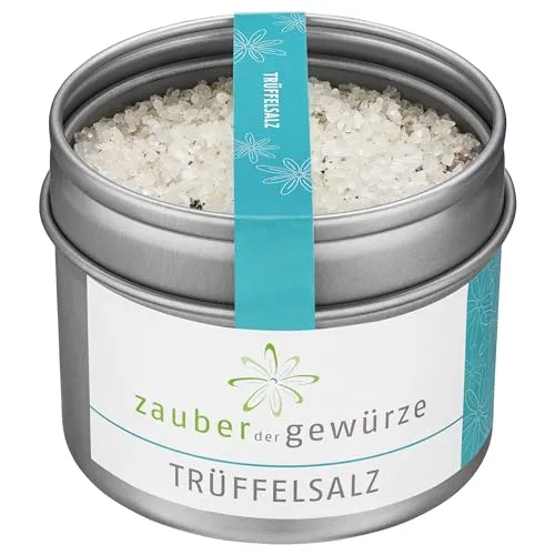 Zauber der Gewürze Trüffelsalz - Meersalz mit echtem Sommertrüffel, für Trüffelbutter, Trüffelnudeln, Risotto, zum Verschenken, Premium-Qualität, 130 g