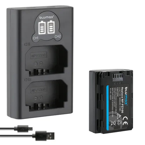 Akku + LCD Lader für Sony NP-FZ100 Alpha 7 III ILCE-7M3 ILCE-7M3K 1600 mAh