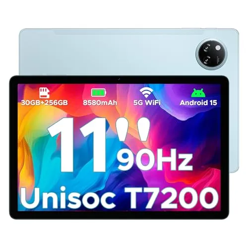 DOOGEE Tab A9 Pro + Tablet Android 15, Tablet 11 Zoll, 30 GB RAM + 128 GB ROM/TF 2 TB, Akku 8580 mAh, Octa-Core T7200 90 Hz, 13 MP Kamera, Tablet Touchscreen Widevine L1/5G WiFi/OTG/Face ID