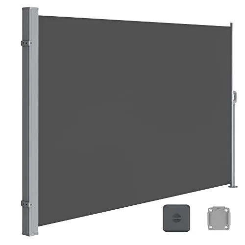SONGMICS Seitenmarkise 180 x 450 cm in grau von SONGMICS
