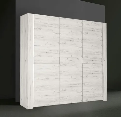 Jugend Kleiderschrank Schrank weißeiche 3-türig 220cm