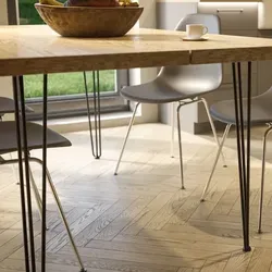 Ms Beschläge - Tischbein Hairpin Leg Haarnadelbein Schwarz Matt 3 Streben Tischbein Ø12mm H 711mm