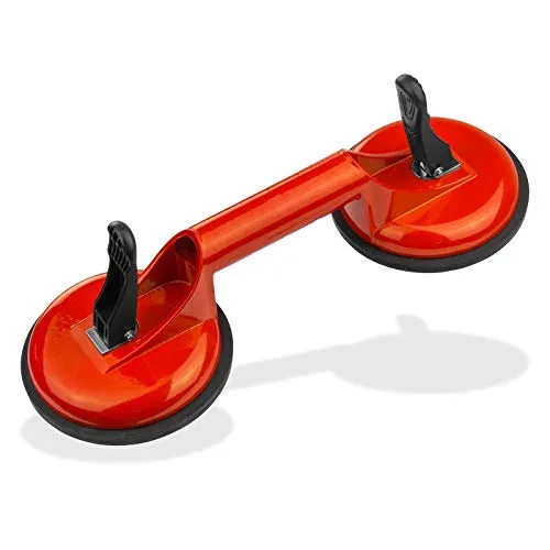 Alu Glasheber Glassauger Gummisauger Scheibenheber Doppel - Saugheber 2 Teller 100 kg