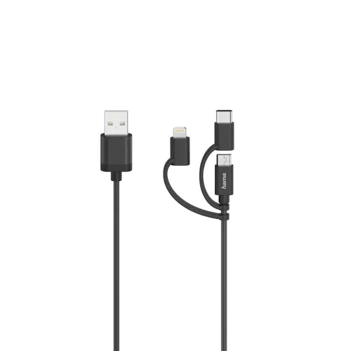 0,48 Gbit/s USB A auf USB C/Micro USB A/Lightning Männlich 0,75 m 200617 (Schwarz)